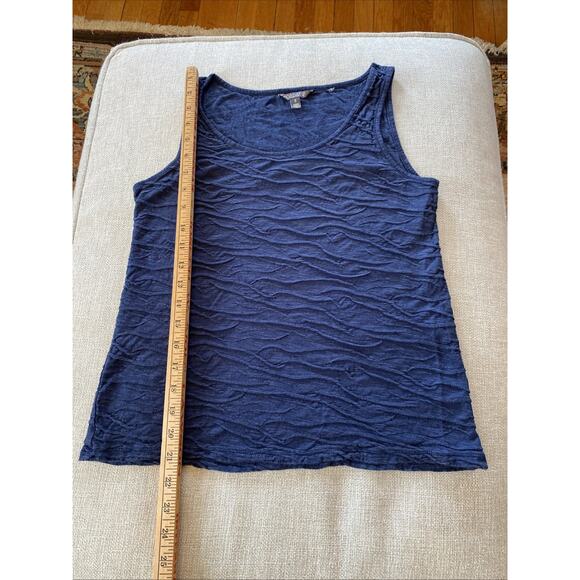 Toad Co Tank Top S Navy Blue Samba Tank Sleeveless Wave Texture Organic Stretch - Picture 8 of 12